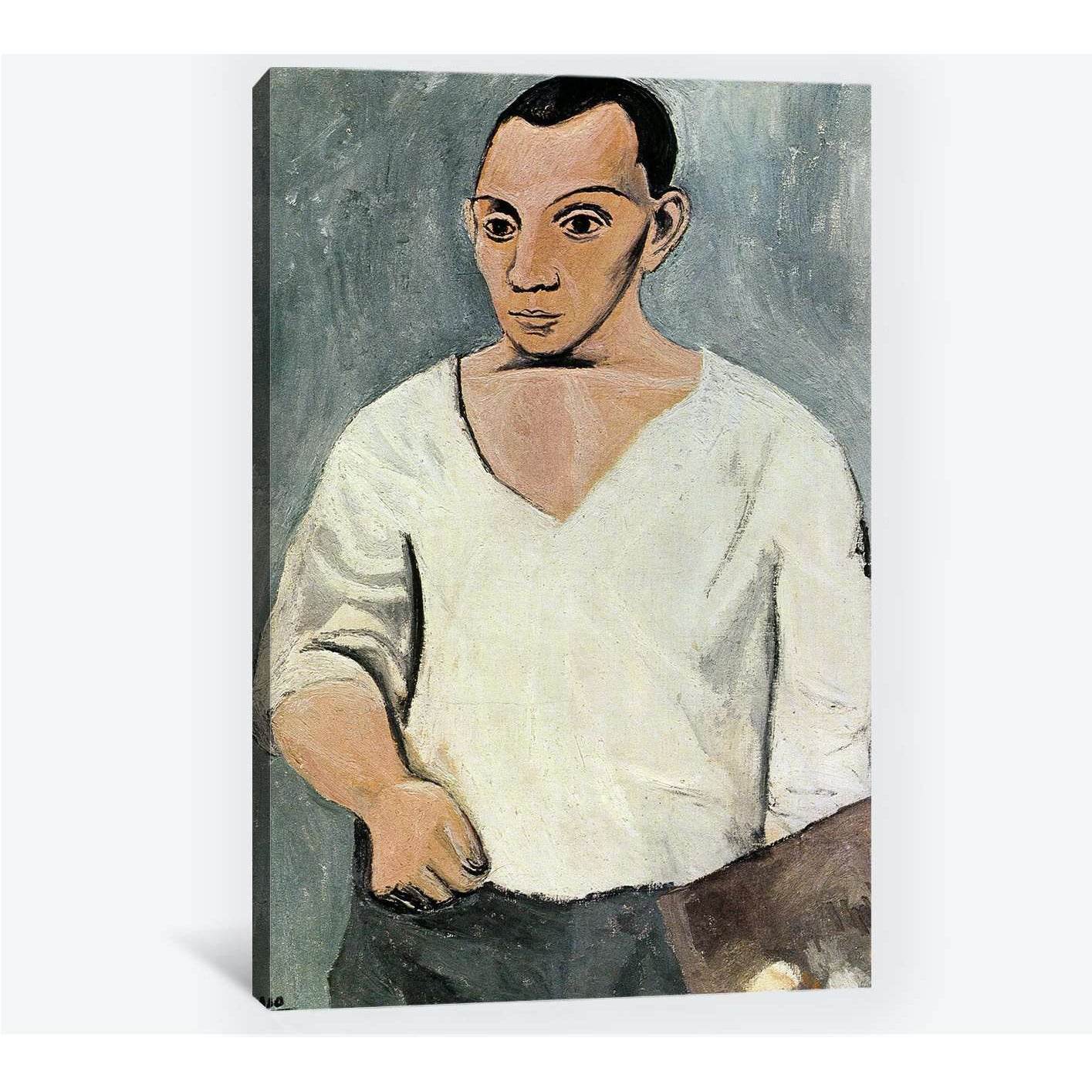 Pablo Picasso, Self-portrait with palette - Canvas printCanvas art arrives ready to hang, with hanging accessories included and no additional framing required. Every canvas print is hand-crafted, made on-demand at our workshop and expertly stretched aroun