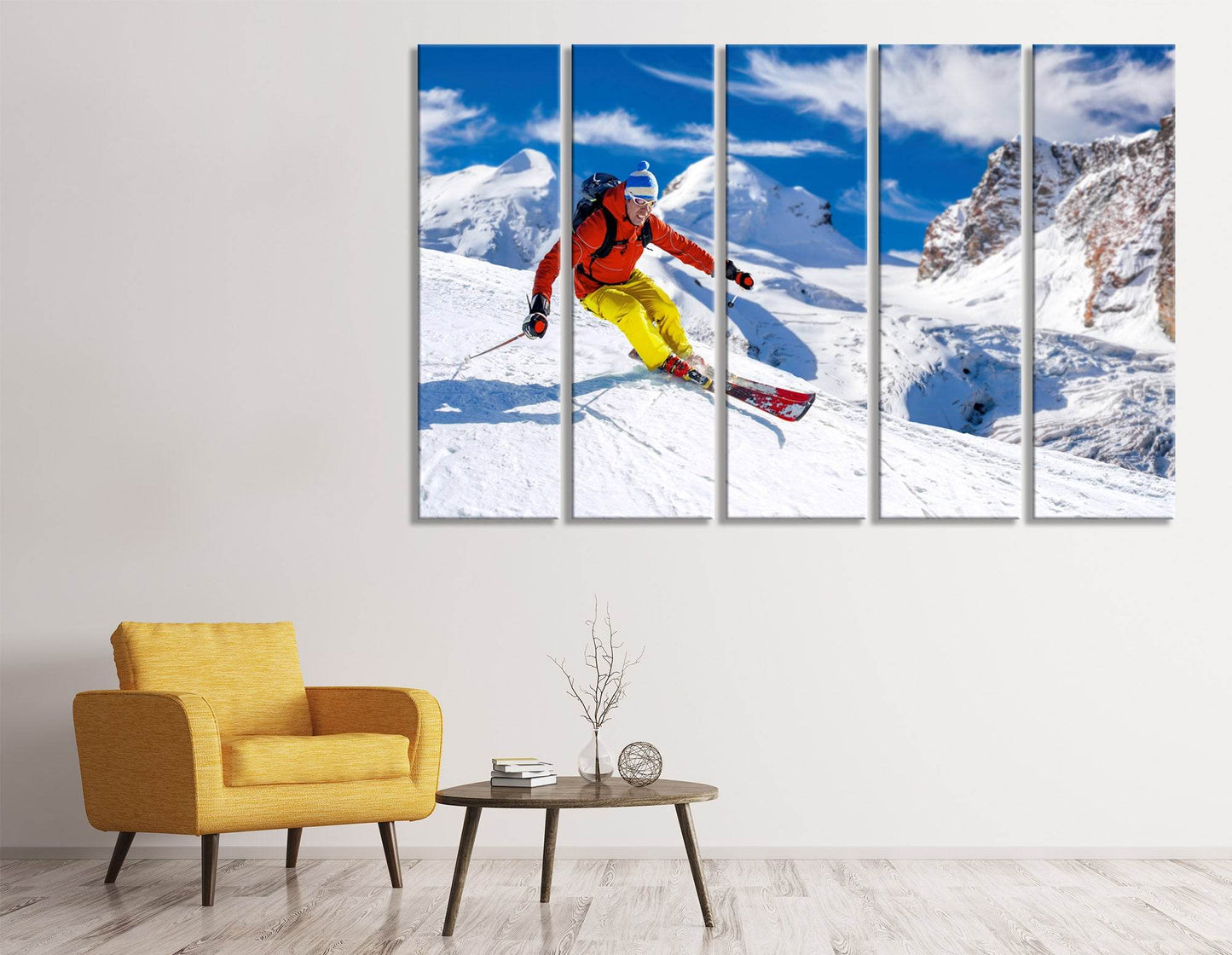 Descent Of The Skier From The Mountain On A Sunny Day №04447 Ready to Hang Canvas PrintCanvas art arrives ready to hang, with hanging accessories included and no additional framing required. Every canvas print is hand-crafted, made on-demand at our worksh