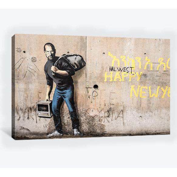 Steve Jobs Syrian refugee - Canvas printCanvas art arrives ready to hang, with hanging accessories included and no additional framing required. Every canvas print is hand-crafted, made on-demand at our workshop and expertly stretched around 100% North Ame