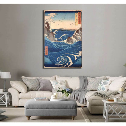 Katsushika Hokusai, View of the naruto whirlpools at Awa - Canvas printCanvas art arrives ready to hang, with hanging accessories included and no additional framing required. Every canvas print is hand-crafted, made on-demand at our workshop and expertly