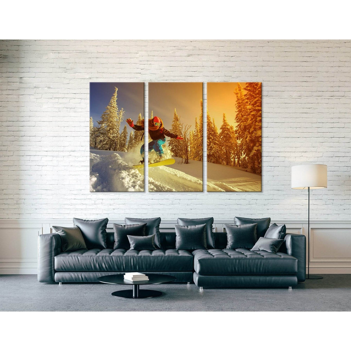 Snowboarder Jump №04451 Ready to Hang Canvas PrintCanvas art arrives ready to hang, with hanging accessories included and no additional framing required. Every canvas print is hand-crafted, made on-demand at our workshop and expertly stretched around 100%