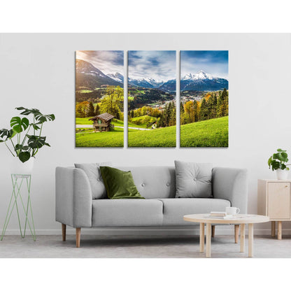 Village Among Beautiful Mountains In the Bavarian Alps №04228 Ready to Hang Canvas PrintCanvas art arrives ready to hang, with hanging accessories included and no additional framing required. Every canvas print is hand-crafted, made on-demand at our works