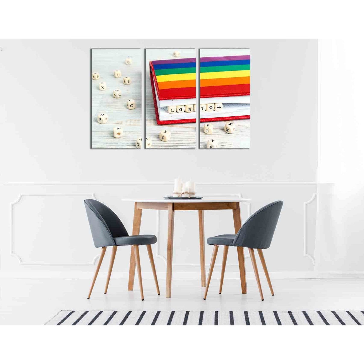 LGBT flag on wooden table №2133 Ready to Hang Canvas PrintCanvas art arrives ready to hang, with hanging accessories included and no additional framing required. Every canvas print is hand-crafted, made on-demand at our workshop and expertly stretched aro