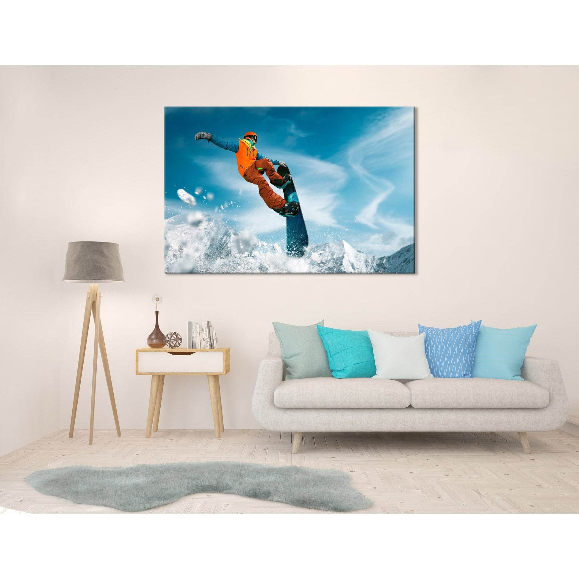 Snowboarder Riding In The Mountains On A Sunny Day №04435 Ready to Hang Canvas PrintCanvas art arrives ready to hang, with hanging accessories included and no additional framing required. Every canvas print is hand-crafted, made on-demand at our workshop