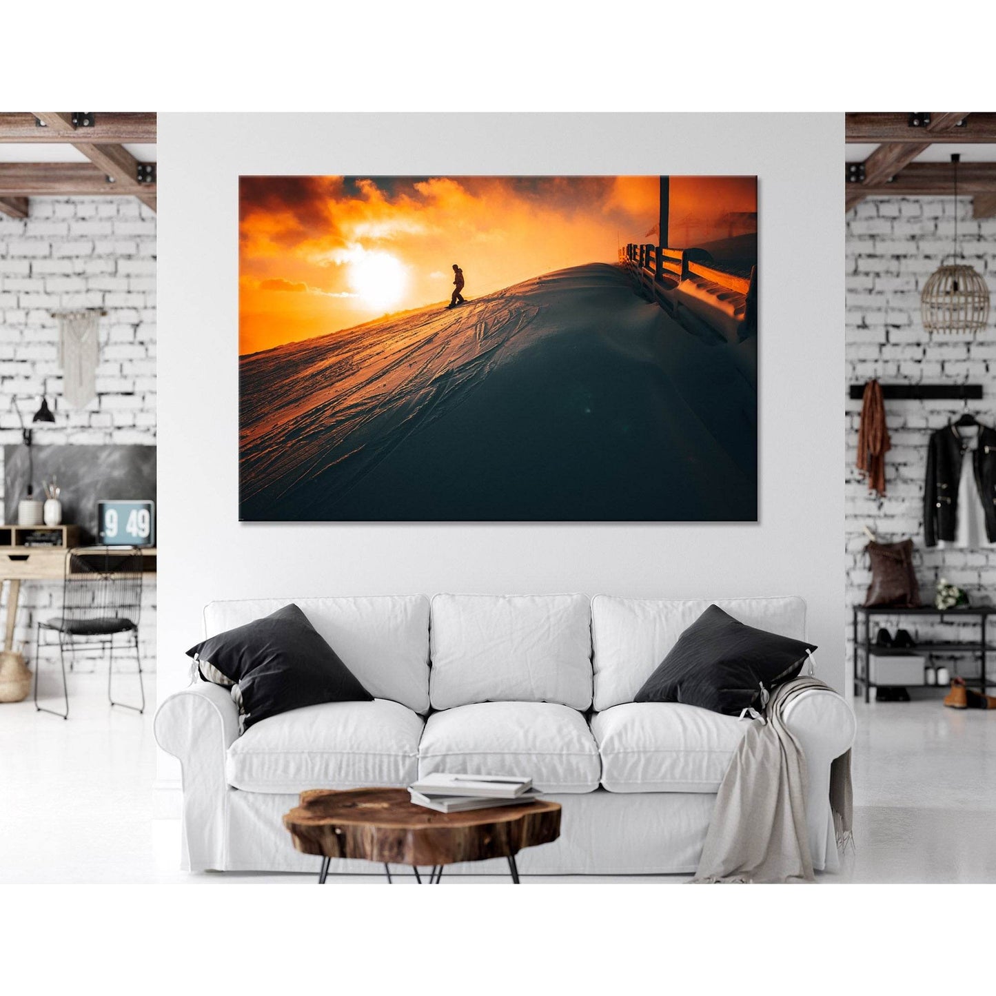 Snowboarder On A Snowy Hill During Sunset №04431 Ready to Hang Canvas PrintCanvas art arrives ready to hang, with hanging accessories included and no additional framing required. Every canvas print is hand-crafted, made on-demand at our workshop and exper