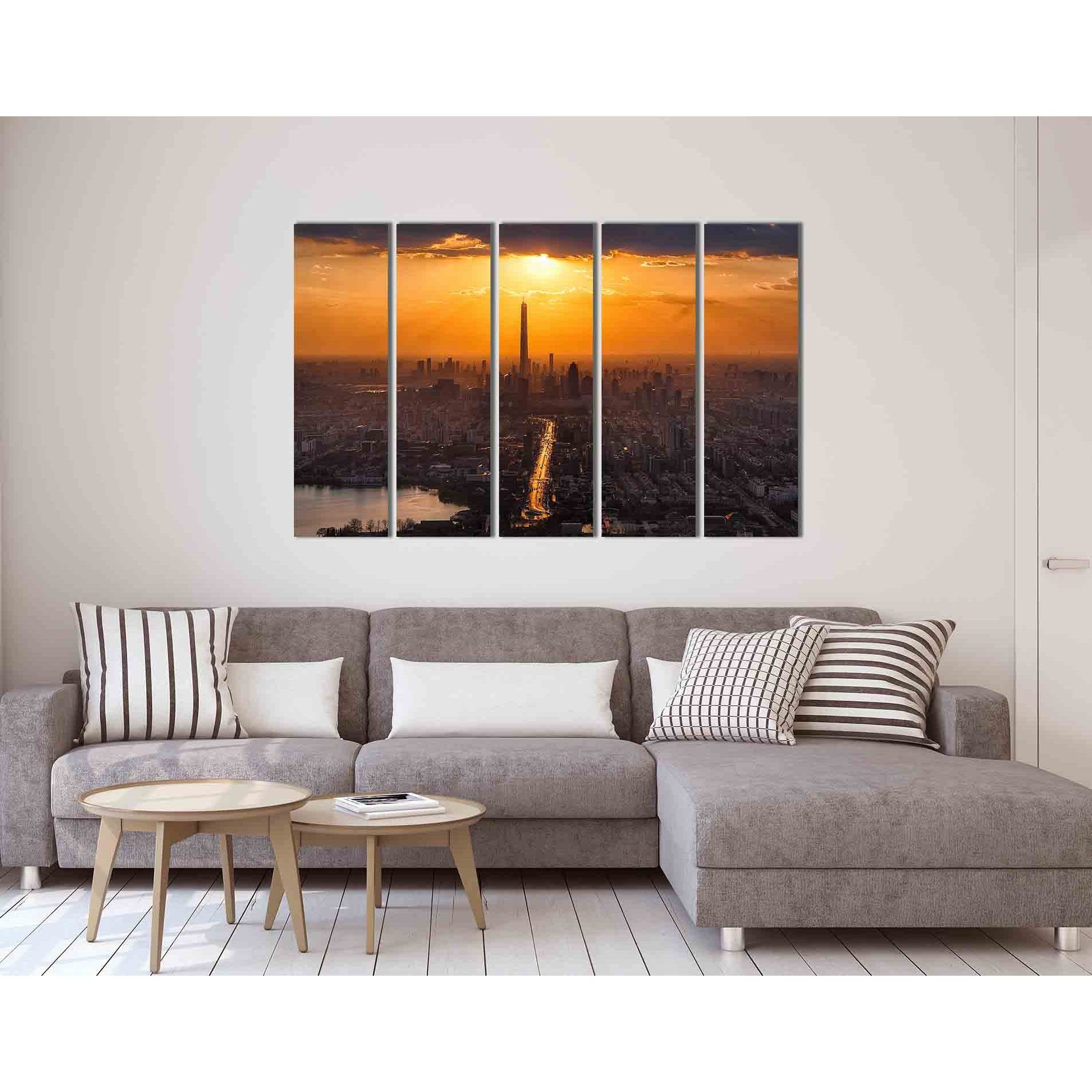 Tianjin city at sunset №D1864 Ready to Hang Canvas PrintCanvas art arrives ready to hang, with hanging accessories included and no additional framing required. Every canvas print is hand-crafted, made on-demand at our workshop and expertly stretched aroun