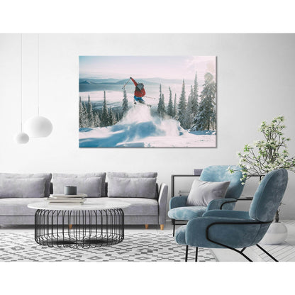 Skier Jump №04450 Ready to Hang Canvas PrintCanvas art arrives ready to hang, with hanging accessories included and no additional framing required. Every canvas print is hand-crafted, made on-demand at our workshop and expertly stretched around 100% North