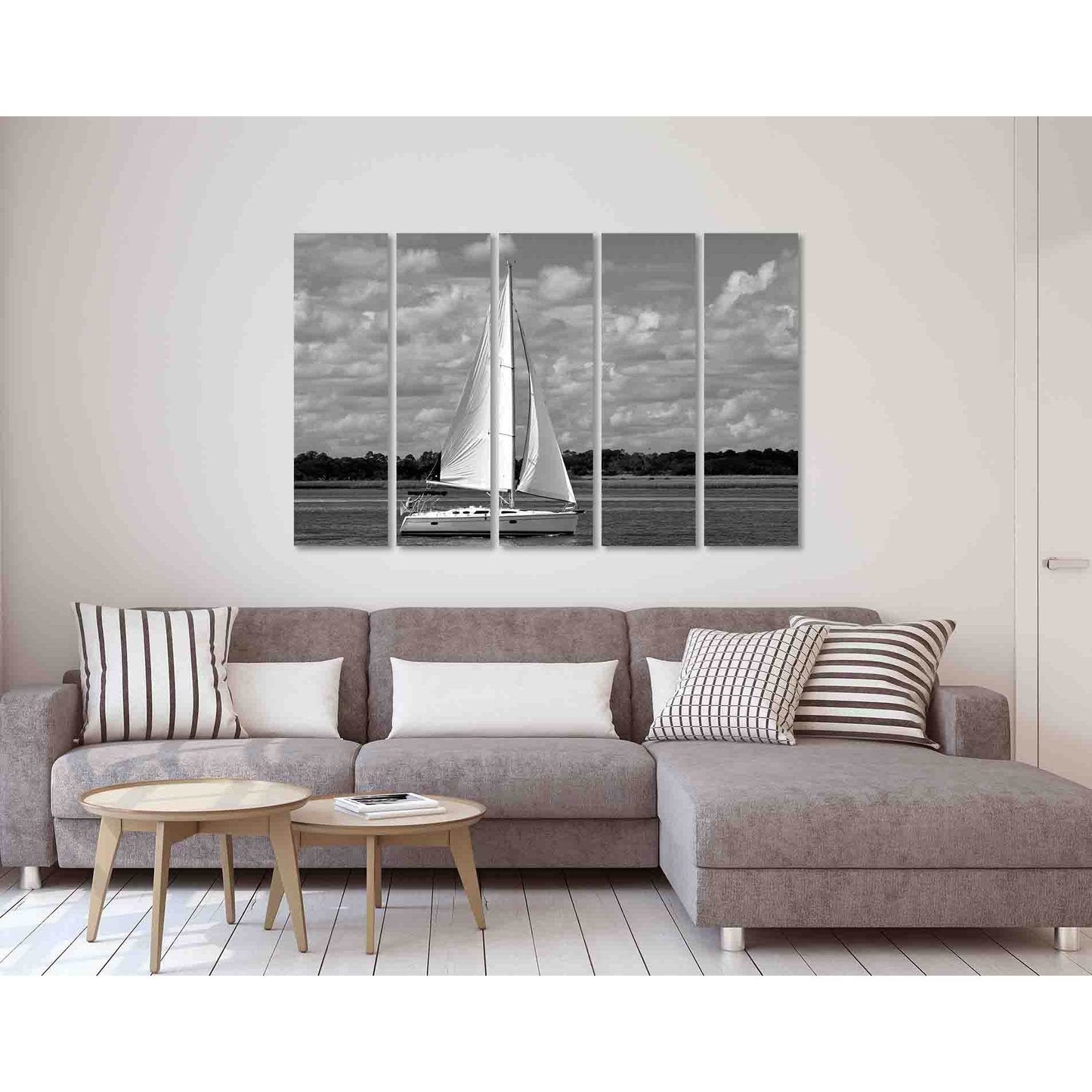 Sailing yacht on the river №D2842 Ready to Hang Canvas PrintCanvas art arrives ready to hang, with hanging accessories included and no additional framing required. Every canvas print is hand-crafted, made on-demand at our workshop and expertly stretched a