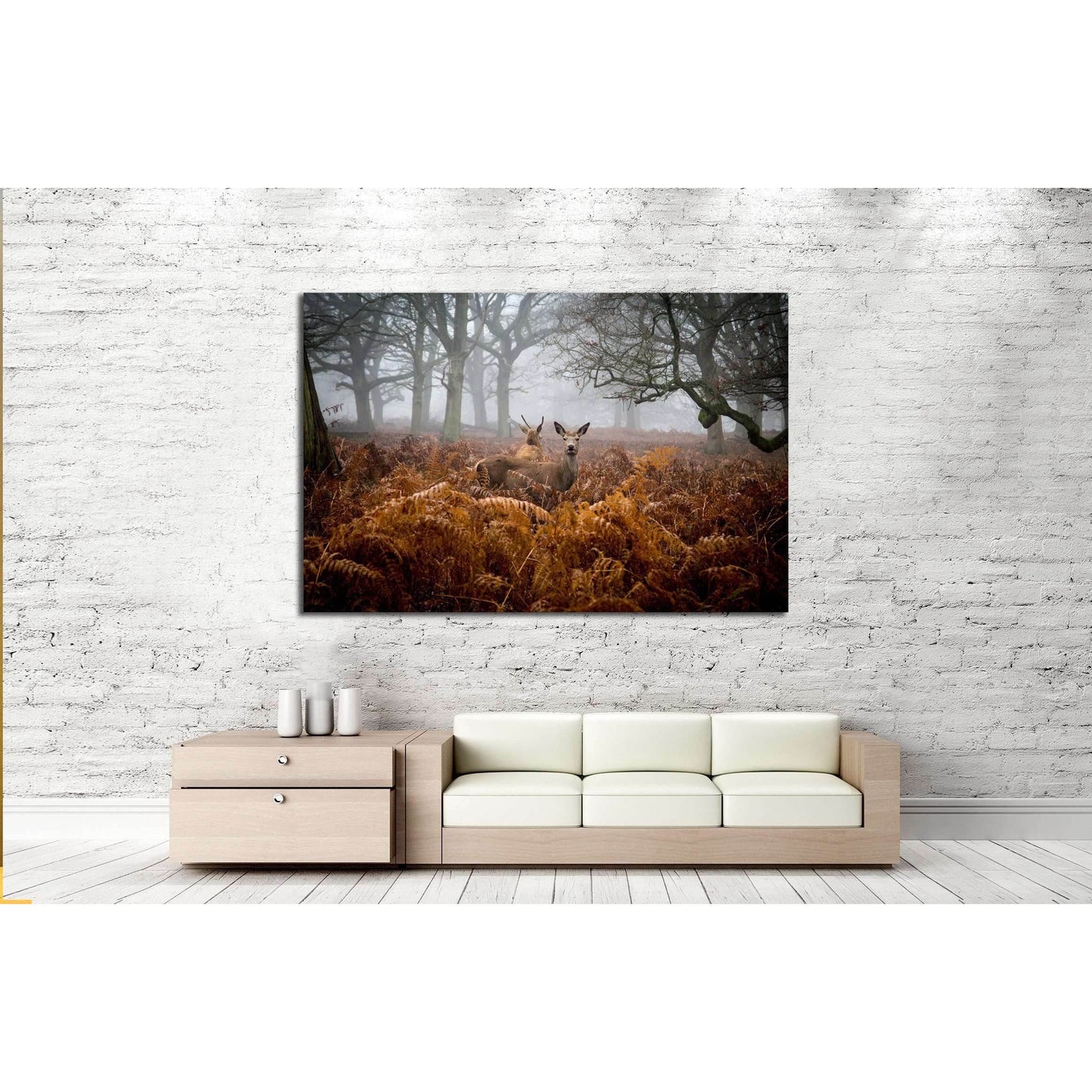 A Deer in the fog, Richmond Park, London №2379 Ready to Hang Canvas PrintCanvas art arrives ready to hang, with hanging accessories included and no additional framing required. Every canvas print is hand-crafted, made on-demand at our workshop and expertl