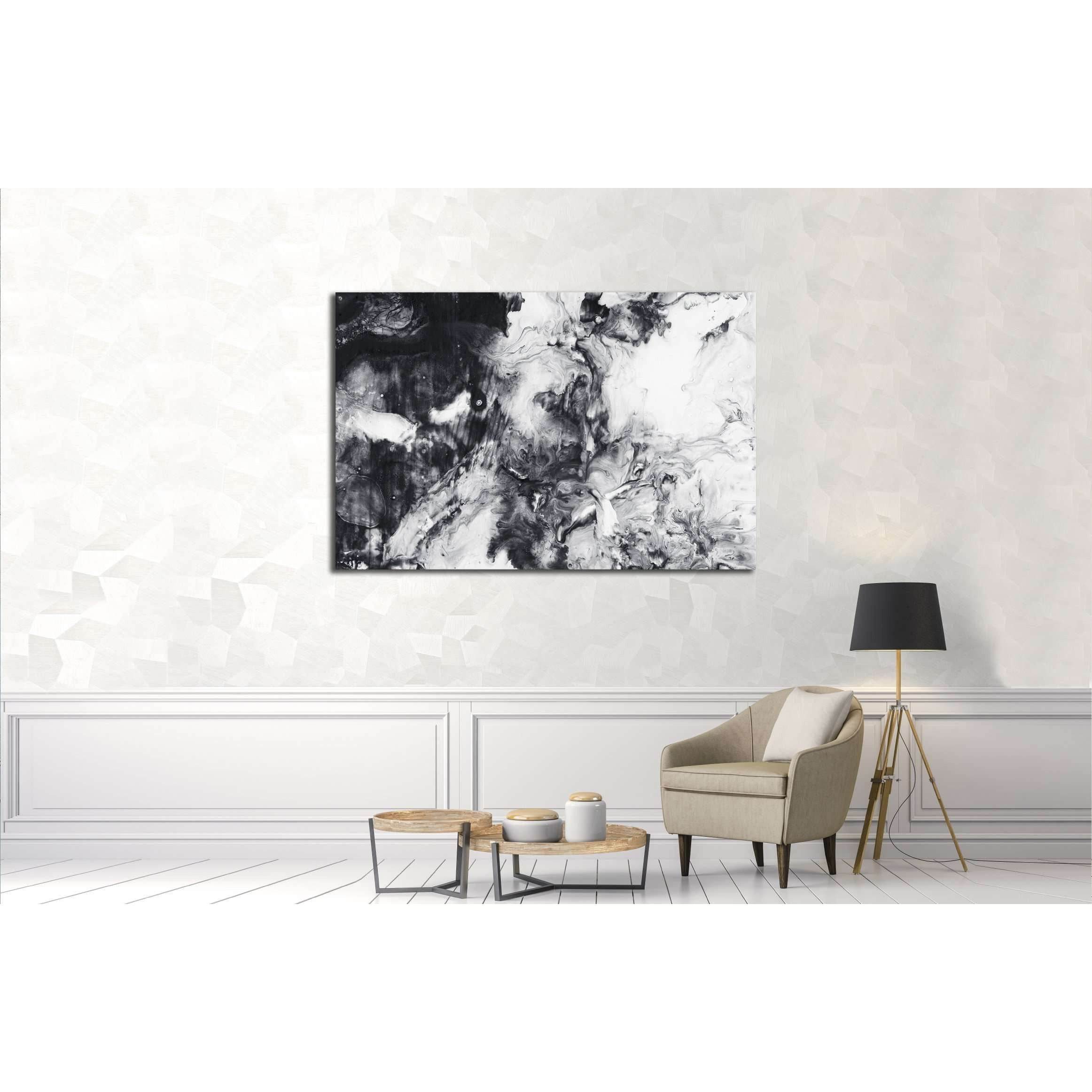 Abstract Hand Painted Black and White Background, Acrylic Painting on  Canvas, Wallpaper, Texture' Photographic Print - Artlusy