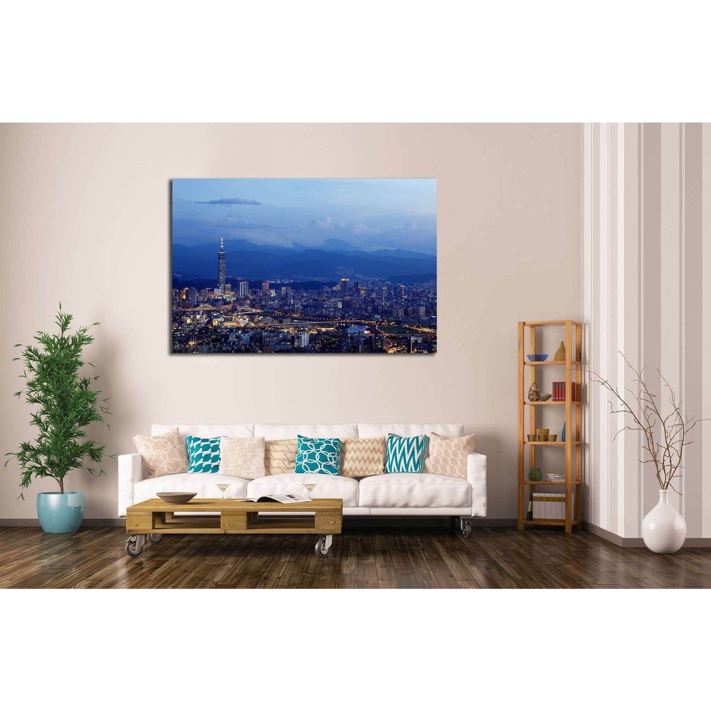 Aerial Taipei №556 Ready to Hang Canvas PrintCanvas art arrives ready to hang, with hanging accessories included and no additional framing required. Every canvas print is hand-crafted, made on-demand at our workshop and expertly stretched around 100% Nort