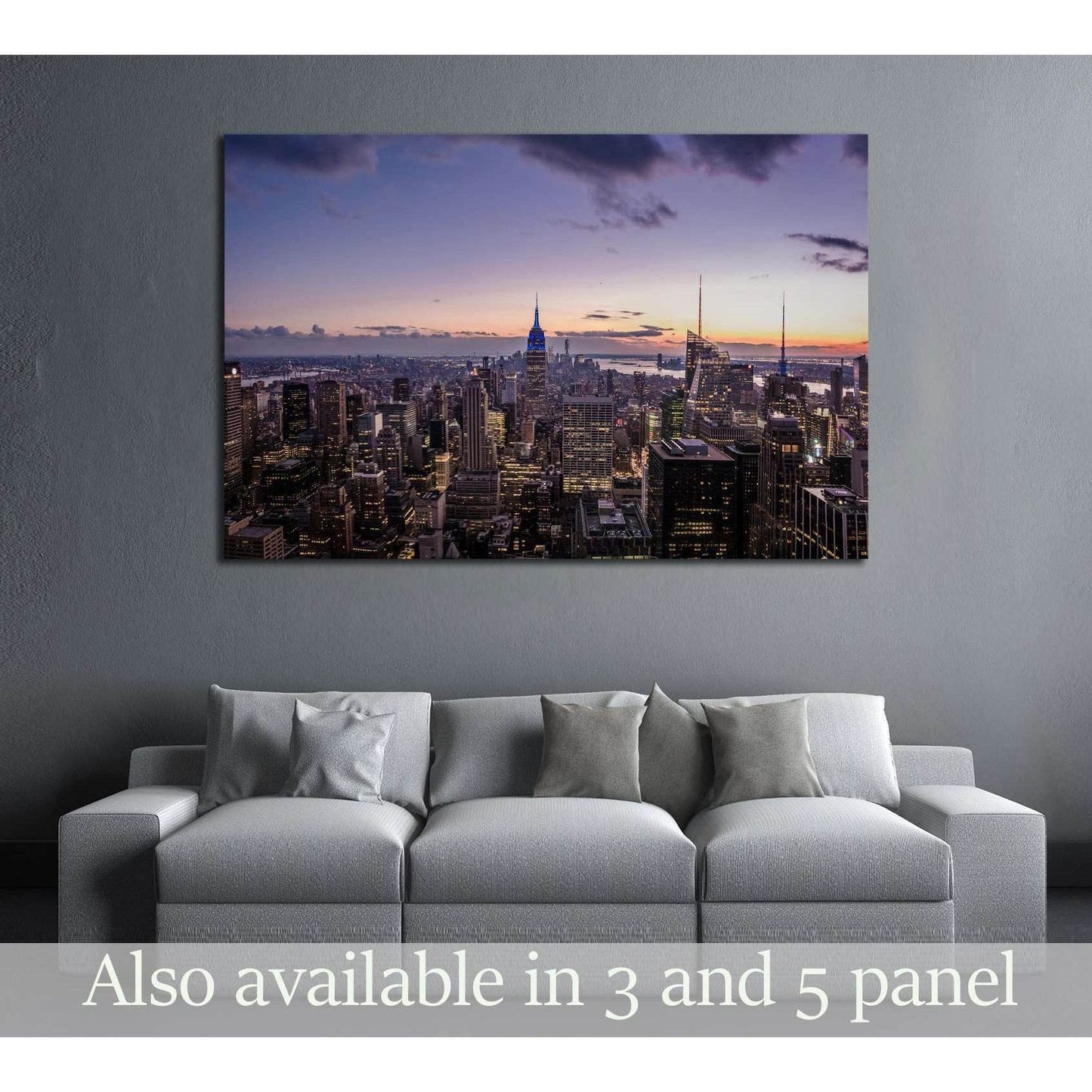 Aerial view of Manhattan Skyline at sunset - New York, USA №2729 Ready to Hang Canvas PrintCanvas art arrives ready to hang, with hanging accessories included and no additional framing required. Every canvas print is hand-crafted, made on-demand at our wo