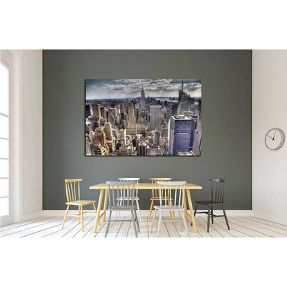 An aerial view over New York city №2593 Ready to Hang Canvas PrintCanvas art arrives ready to hang, with hanging accessories included and no additional framing required. Every canvas print is hand-crafted, made on-demand at our workshop and expertly stret