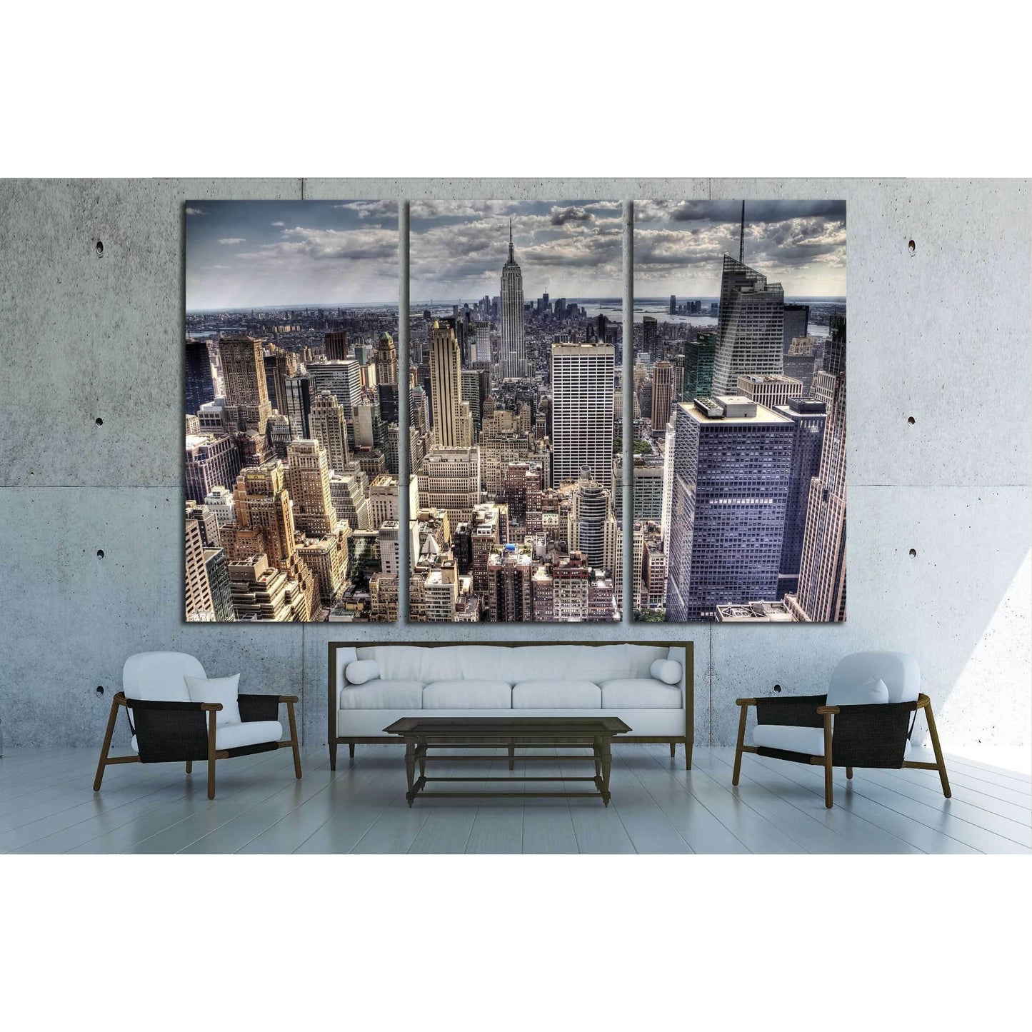 An aerial view over New York city №2593 Ready to Hang Canvas PrintCanvas art arrives ready to hang, with hanging accessories included and no additional framing required. Every canvas print is hand-crafted, made on-demand at our workshop and expertly stret