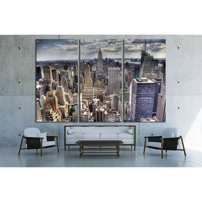 An aerial view over New York city №2593 Ready to Hang Canvas PrintCanvas art arrives ready to hang, with hanging accessories included and no additional framing required. Every canvas print is hand-crafted, made on-demand at our workshop and expertly stret