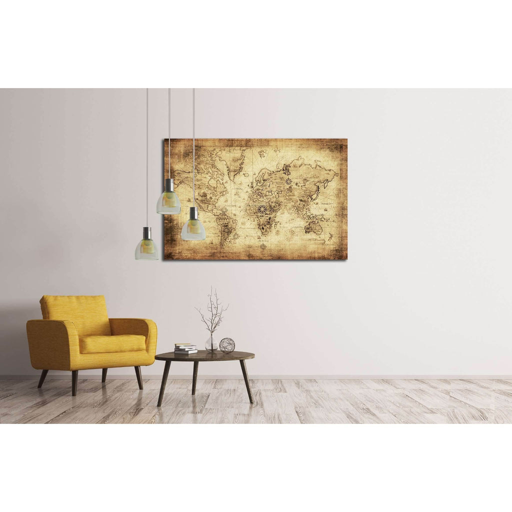 Ancient World Map Canvas Artwork - Zellart Canvas Prints