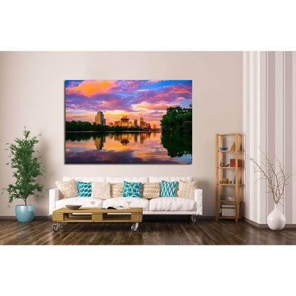 Austin, Texas Sunset №1096 Ready to Hang Canvas PrintCanvas art arrives ready to hang, with hanging accessories included and no additional framing required. Every canvas print is hand-crafted, made on-demand at our workshop and expertly stretched around 1