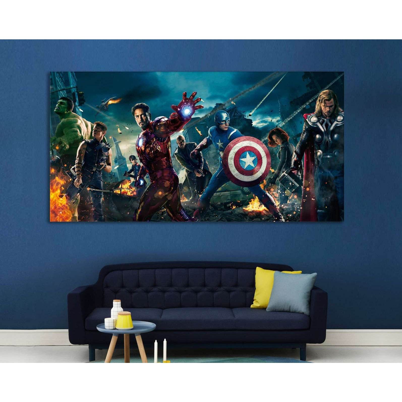 Avengers-Hulk, Iron Man, Captain America №2017 Ready to Hang Canvas Pr