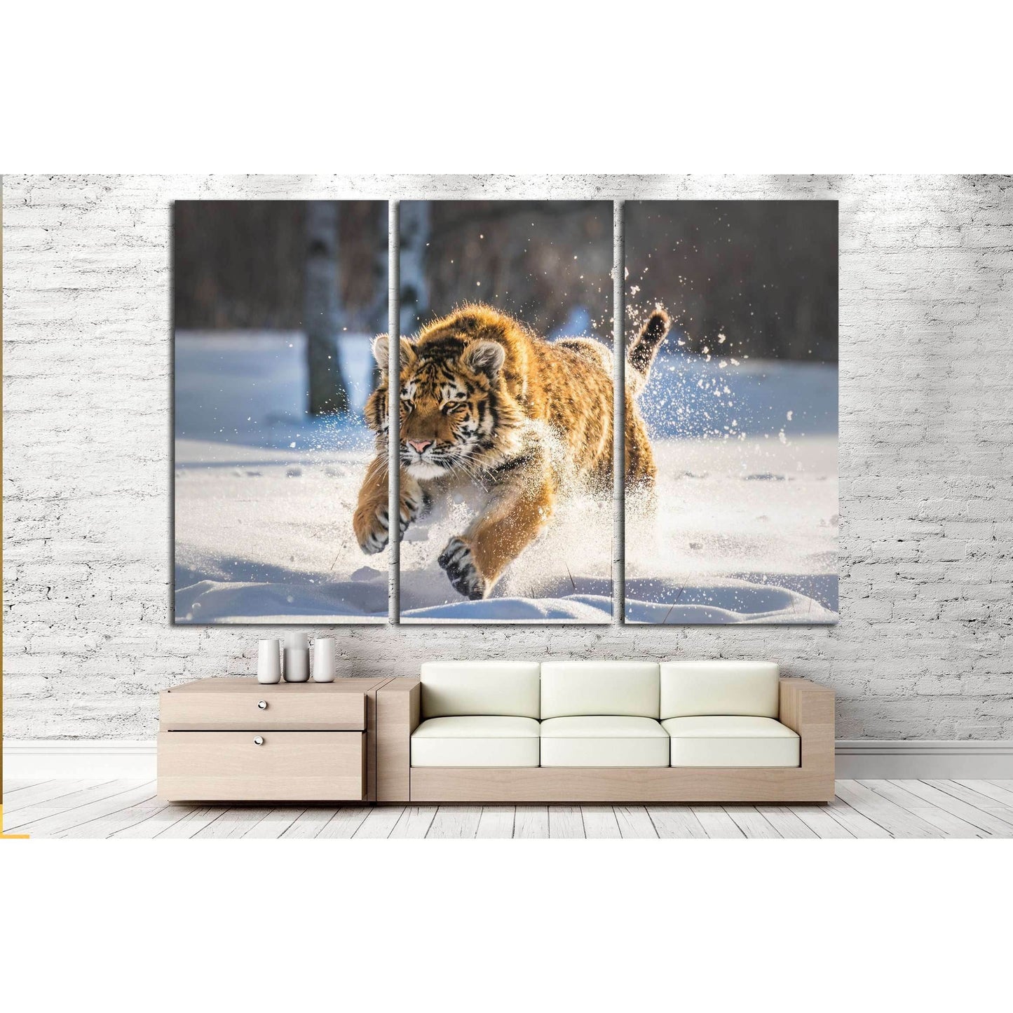 Beautiful, dynamic and powerful photo of this majestic tiger №2805 Ready to Hang Canvas PrintCanvas art arrives ready to hang, with hanging accessories included and no additional framing required. Every canvas print is hand-crafted, made on-demand at our