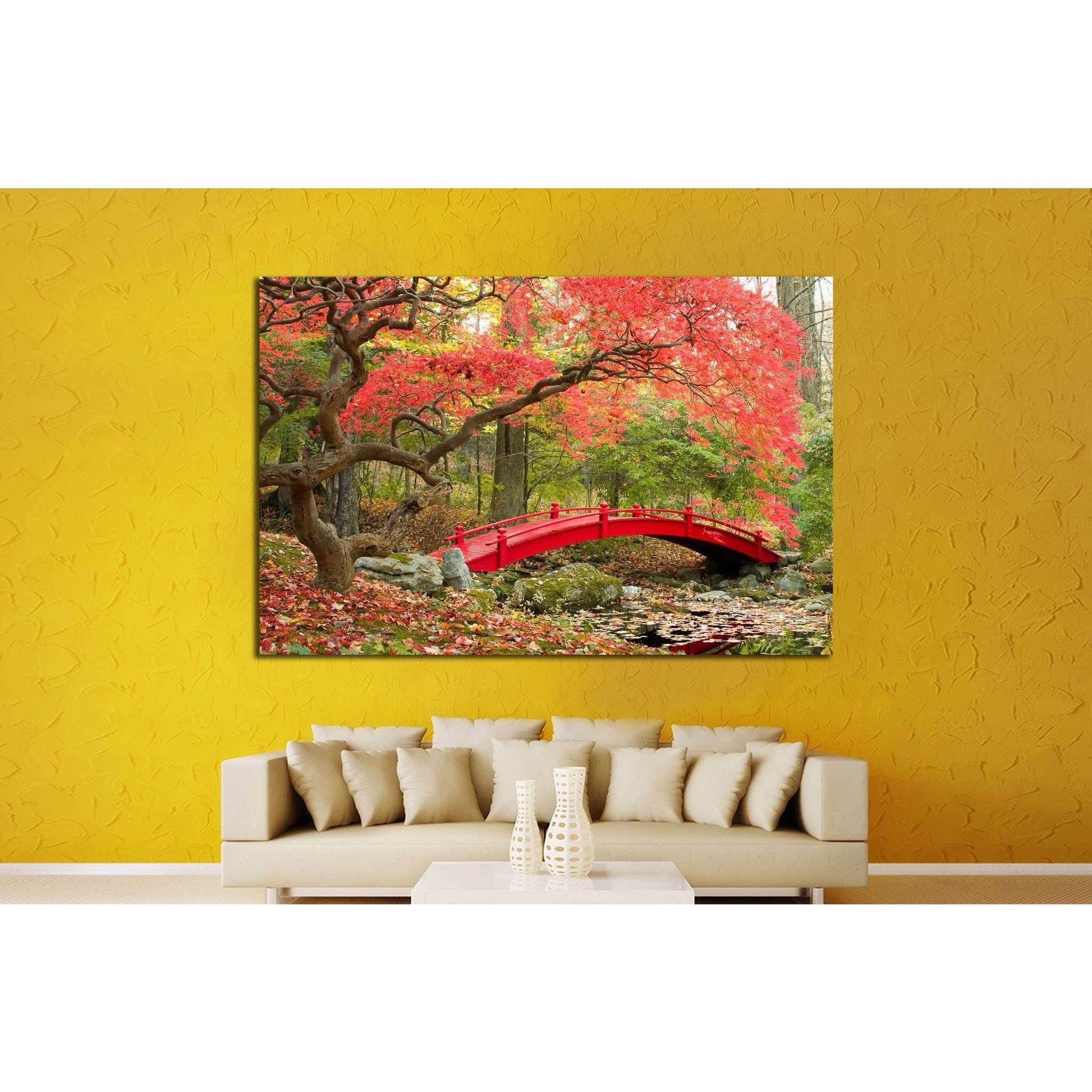 Beautiful Japanese Garden and red bridge №1444 Ready to Hang Canvas PrintCanvas art arrives ready to hang, with hanging accessories included and no additional framing required. Every canvas print is hand-crafted, made on-demand at our workshop and expertl