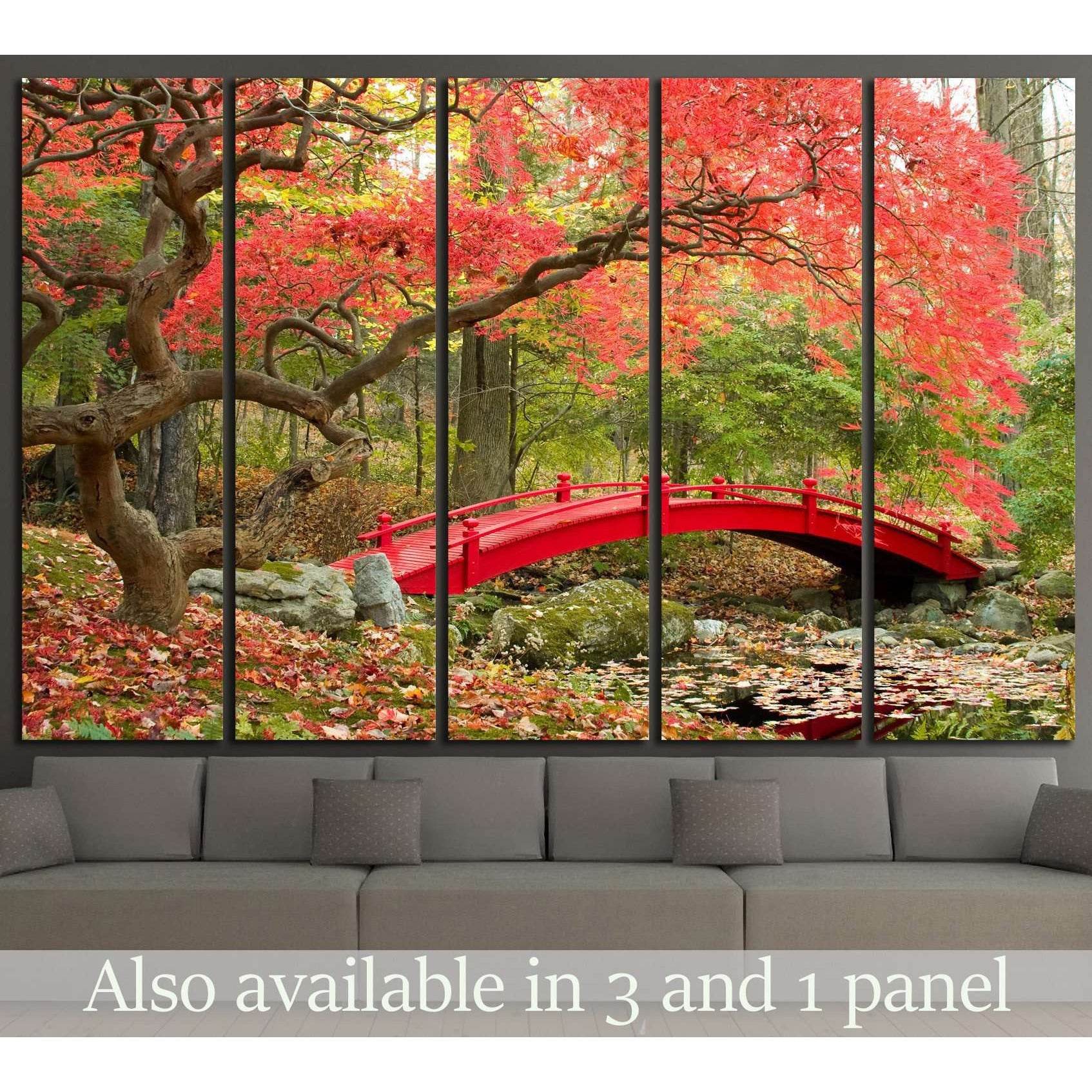 Beautiful Japanese Garden and red bridge №1444 Ready to Hang Canvas PrintCanvas art arrives ready to hang, with hanging accessories included and no additional framing required. Every canvas print is hand-crafted, made on-demand at our workshop and expertl