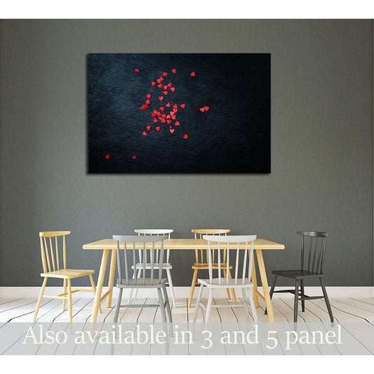 Beautiful valentines day background with red hearts on black background №3019 Ready to Hang Canvas PrintCanvas art arrives ready to hang, with hanging accessories included and no additional framing required. Every canvas print is hand-crafted, made on-dem