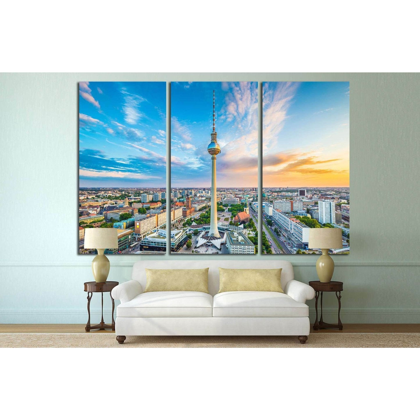 Berlin at sunset, Germany №1182 Ready to Hang Canvas PrintCanvas art arrives ready to hang, with hanging accessories included and no additional framing required. Every canvas print is hand-crafted, made on-demand at our workshop and expertly stretched aro