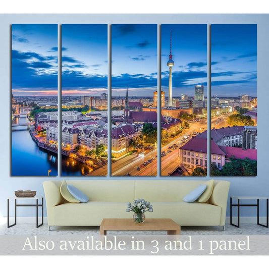 Berlin skyline, Germany №1184 Ready to Hang Canvas PrintCanvas art arrives ready to hang, with hanging accessories included and no additional framing required. Every canvas print is hand-crafted, made on-demand at our workshop and expertly stretched aroun