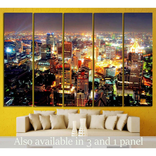 Big asian city of Bangkok, Thailand at nighttime №1426 Ready to Hang Canvas PrintCanvas art arrives ready to hang, with hanging accessories included and no additional framing required. Every canvas print is hand-crafted, made on-demand at our workshop and