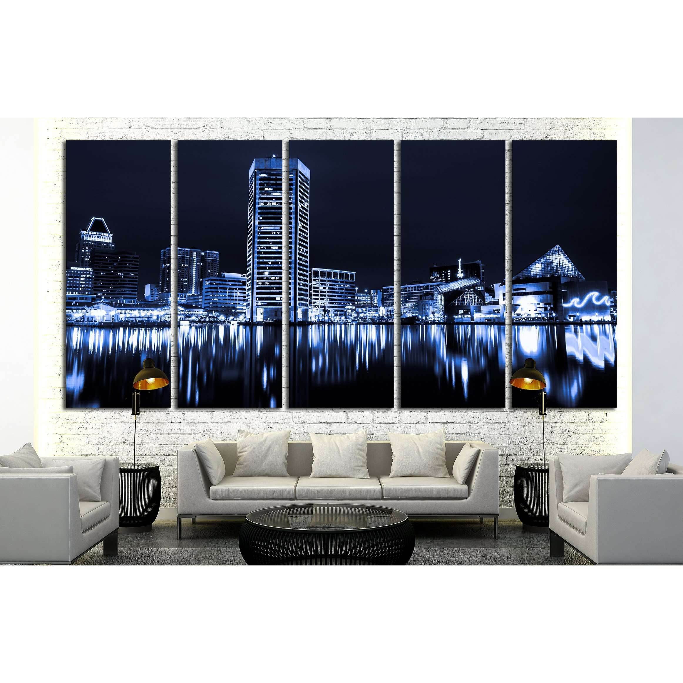 Spacious Harbor Skyline Wall Decoration Canvas Art City 