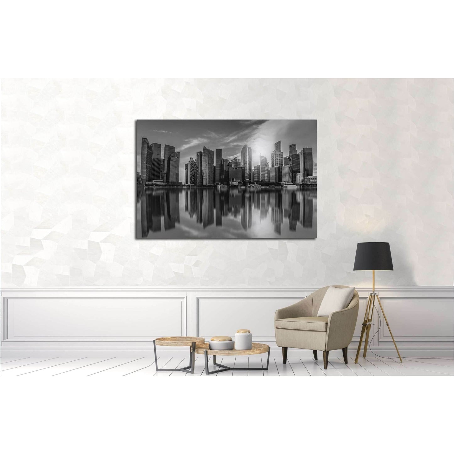 Black and white Singapore city skyline of business district downtown in daytime. №2742 Ready to Hang Canvas PrintCanvas art arrives ready to hang, with hanging accessories included and no additional framing required. Every canvas print is hand-crafted, ma