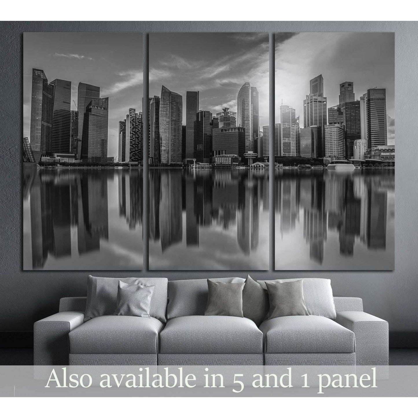 Black and white Singapore city skyline of business district downtown in daytime. №2742 Ready to Hang Canvas PrintCanvas art arrives ready to hang, with hanging accessories included and no additional framing required. Every canvas print is hand-crafted, ma