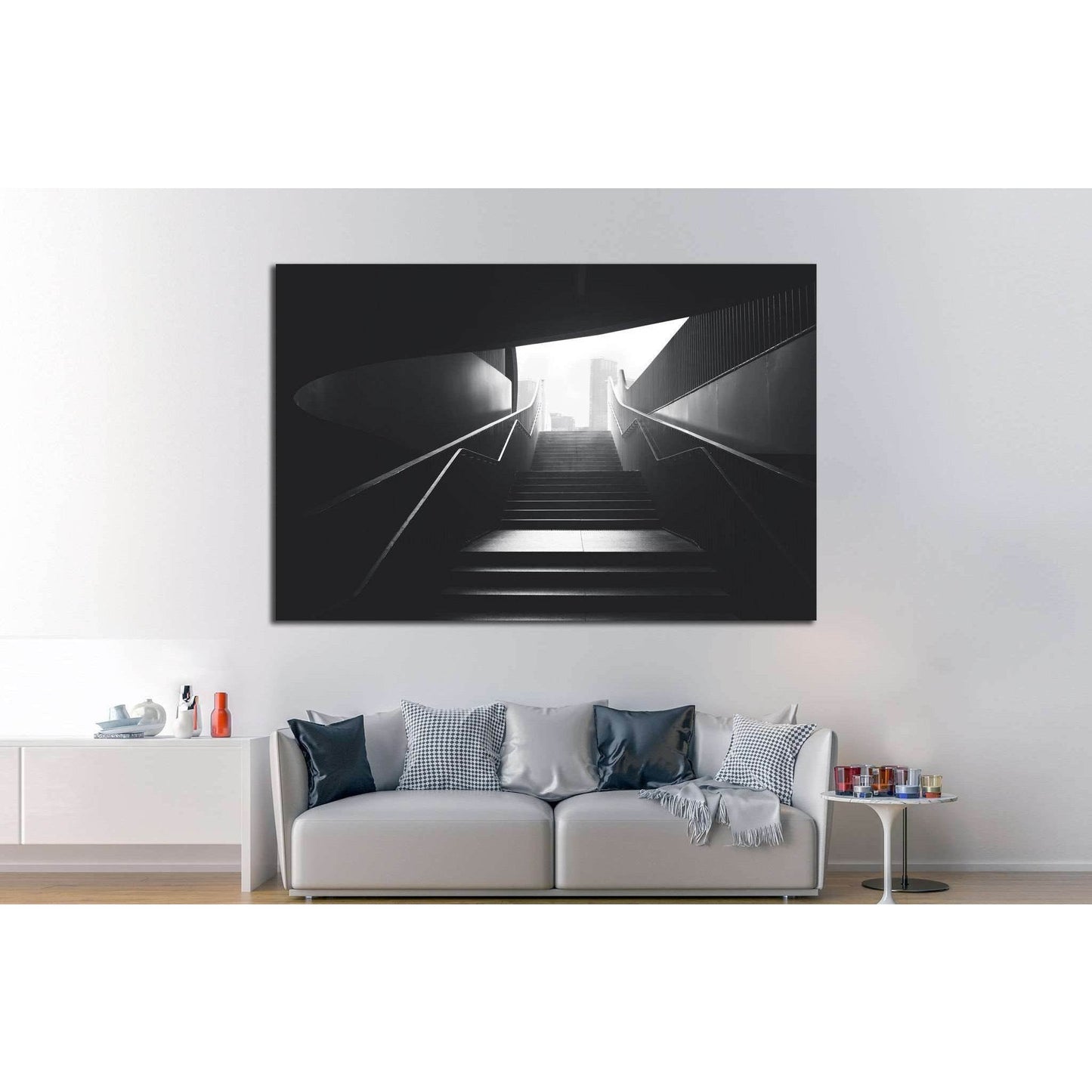 black urban stairs №1061 Ready to Hang Canvas PrintCanvas art arrives ready to hang, with hanging accessories included and no additional framing required. Every canvas print is hand-crafted, made on-demand at our workshop and expertly stretched around 100