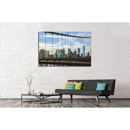 Brooklyn Bridge Wires with Manhattan Skyline background №2954 Ready to Hang Canvas PrintCanvas art arrives ready to hang, with hanging accessories included and no additional framing required. Every canvas print is hand-crafted, made on-demand at our works