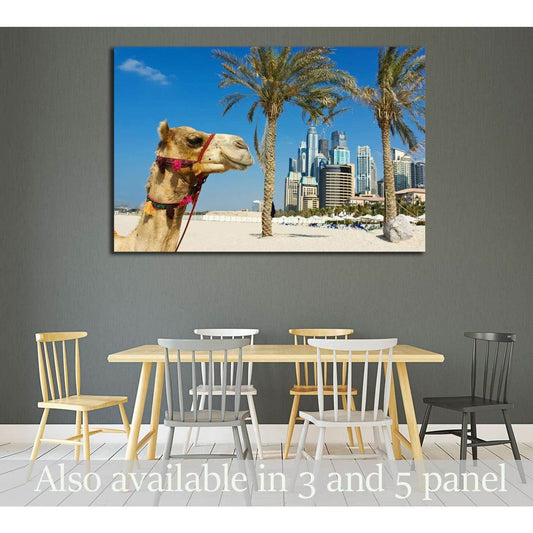 Camel at the urban building background of Dubai. UAE №2224 Ready to Hang Canvas PrintCanvas art arrives ready to hang, with hanging accessories included and no additional framing required. Every canvas print is hand-crafted, made on-demand at our workshop