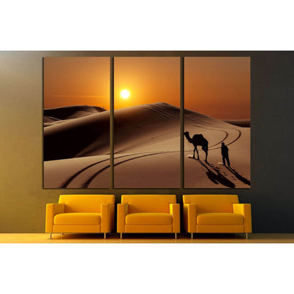 Camel with herdsman in the Sahara desert, Morocco №2695 Ready to Hang Canvas PrintCanvas art arrives ready to hang, with hanging accessories included and no additional framing required. Every canvas print is hand-crafted, made on-demand at our workshop an