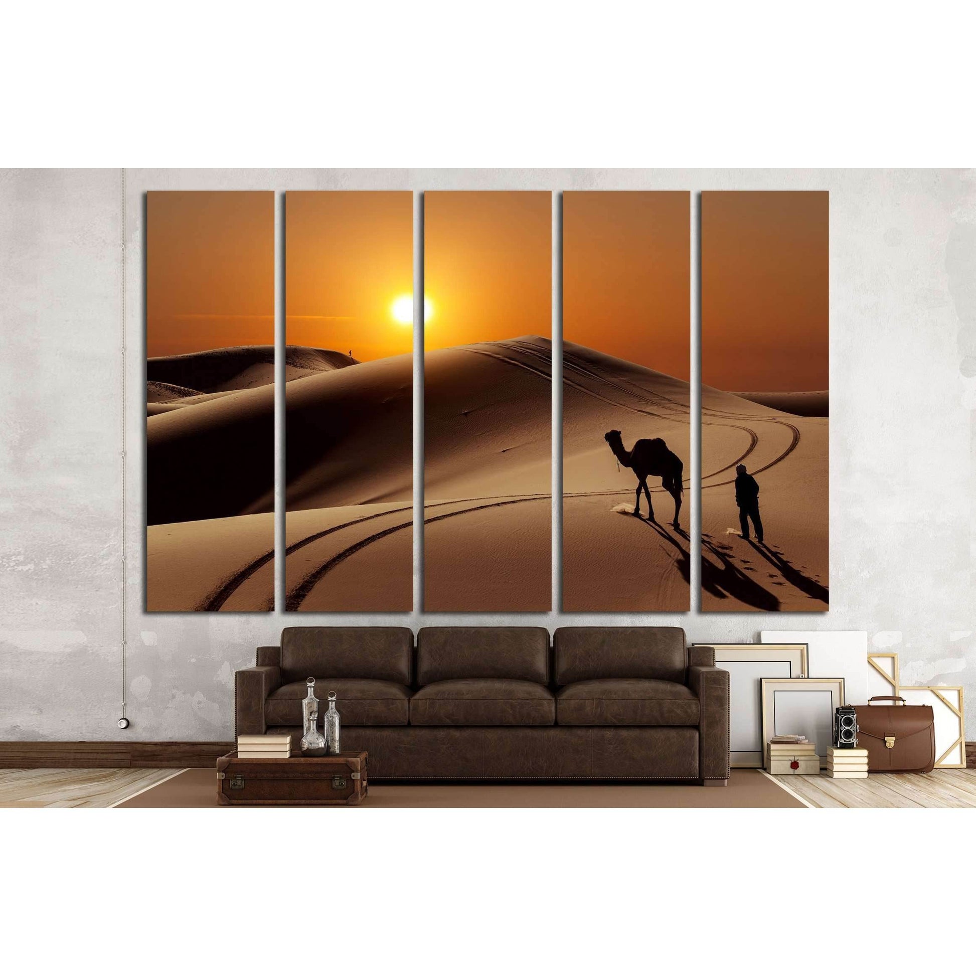 Camel with herdsman in the Sahara desert, Morocco №2695 Ready to Hang Canvas PrintCanvas art arrives ready to hang, with hanging accessories included and no additional framing required. Every canvas print is hand-crafted, made on-demand at our workshop an