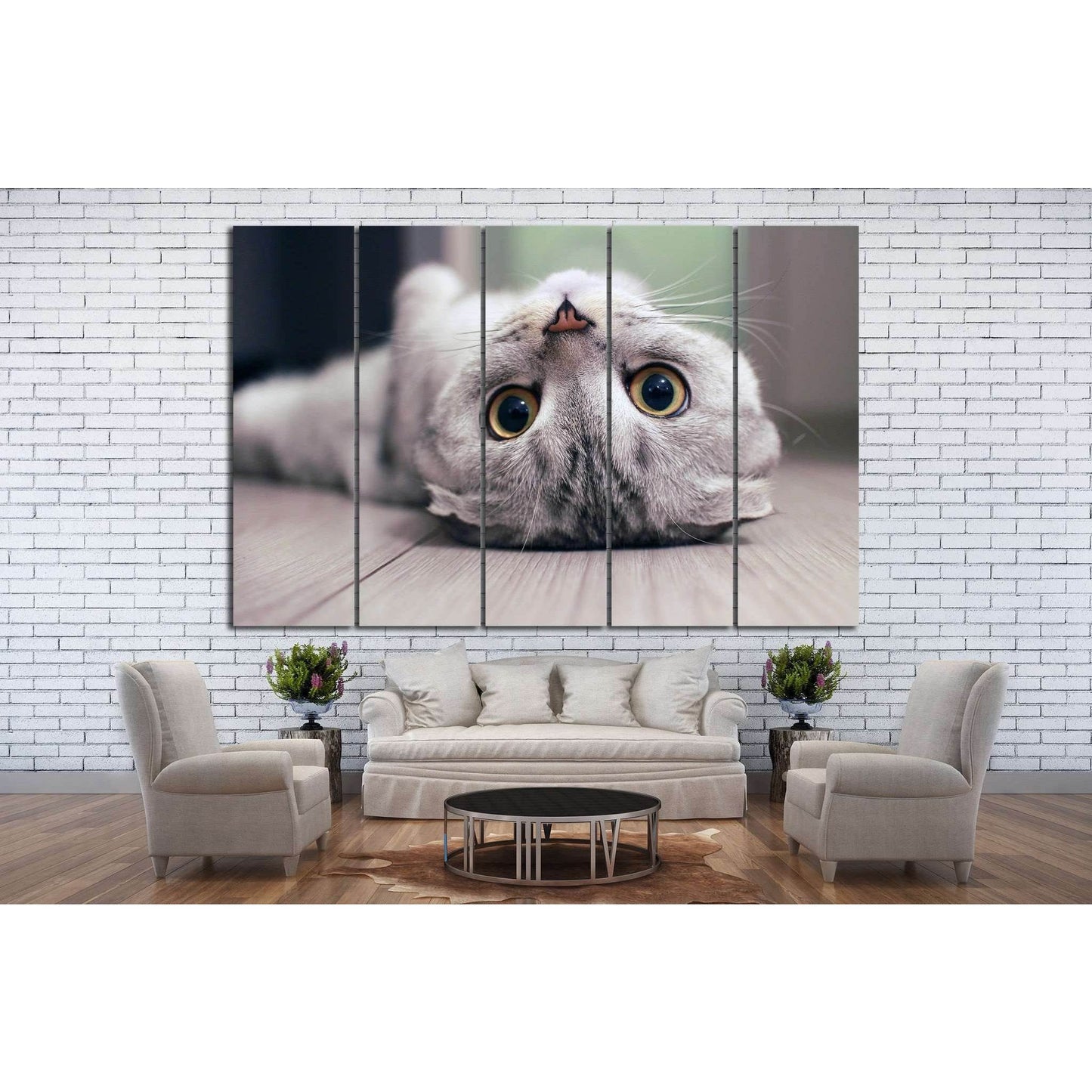 Cat lying on the floor №11 Ready to Hang Canvas PrintCanvas art arrives ready to hang, with hanging accessories included and no additional framing required. Every canvas print is hand-crafted, made on-demand at our workshop and expertly stretched around 1