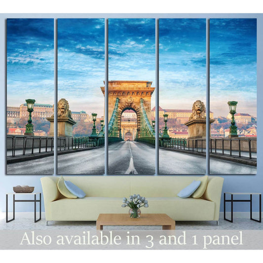 Chain bridge, Budapest, Hungary №856 Ready to Hang Canvas PrintCanvas art arrives ready to hang, with hanging accessories included and no additional framing required. Every canvas print is hand-crafted, made on-demand at our workshop and expertly stretche