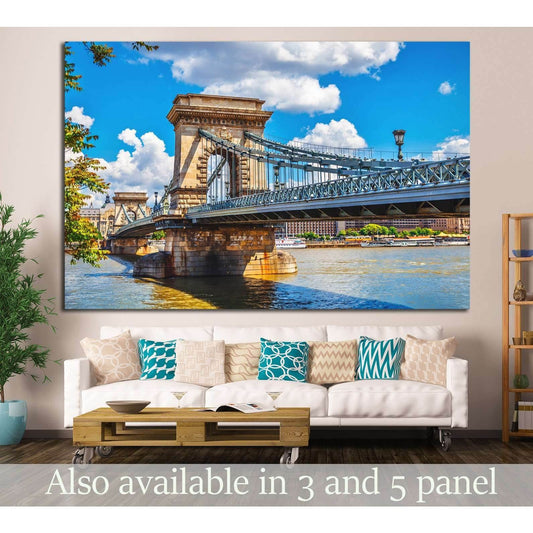 Chain bridge on danube river in budapest, hungary №1230 Ready to Hang Canvas PrintCanvas art arrives ready to hang, with hanging accessories included and no additional framing required. Every canvas print is hand-crafted, made on-demand at our workshop an