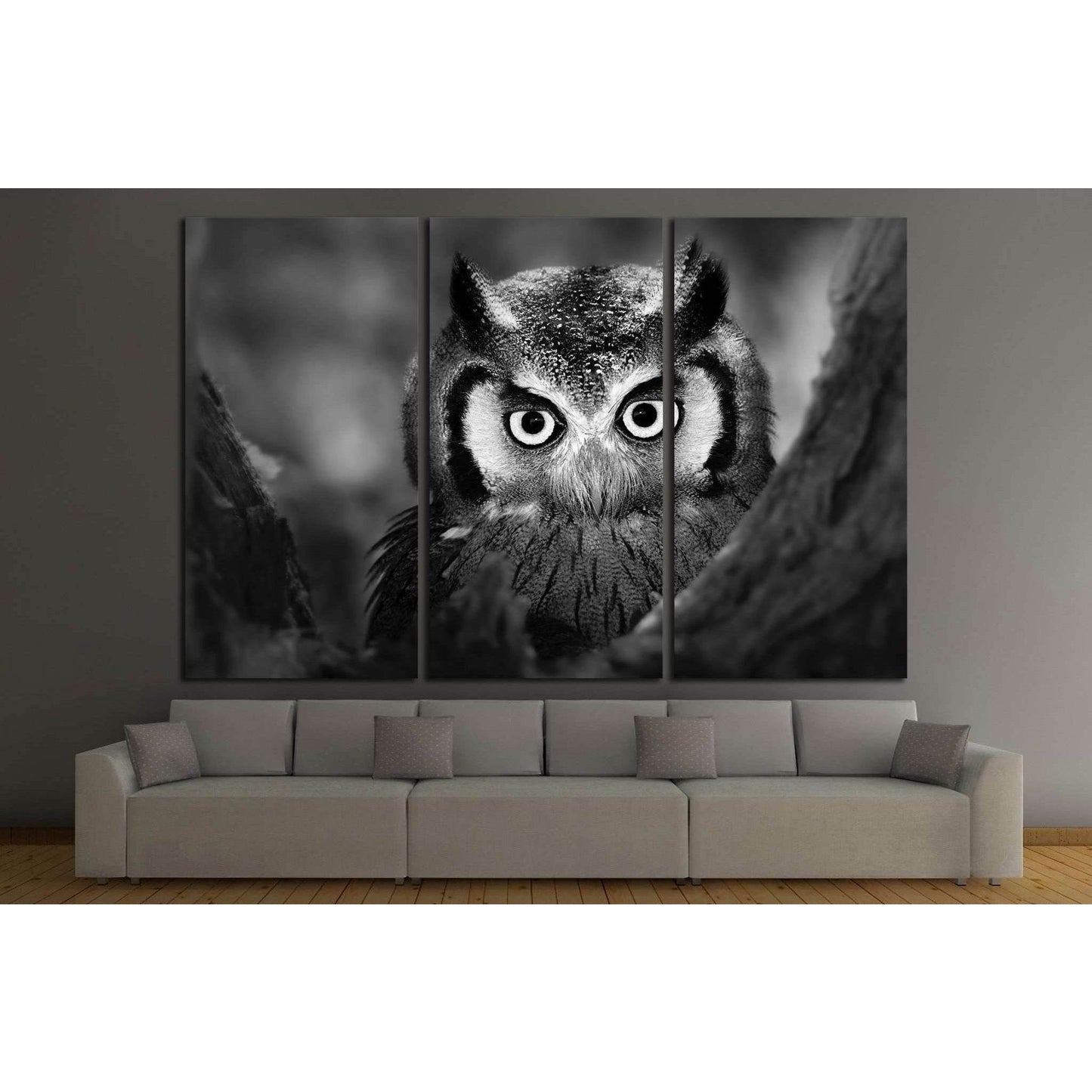 Close-up of a Whitefaced Owl №1842 Ready to Hang Canvas PrintCanvas art arrives ready to hang, with hanging accessories included and no additional framing required. Every canvas print is hand-crafted, made on-demand at our workshop and expertly stretched