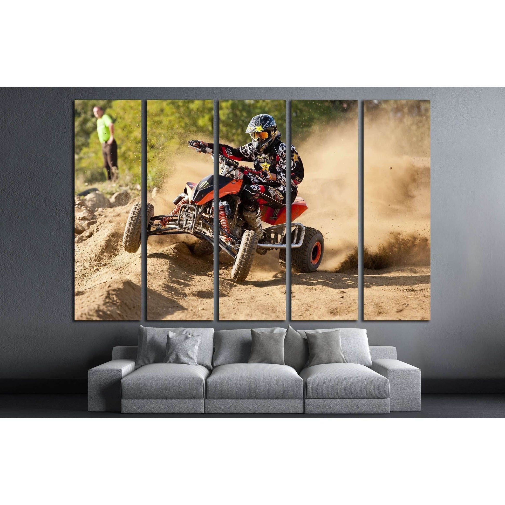 CZERWIONKA, POLAND.Unidentified rider in action on Poland Top Amator Cup №2484 Ready to Hang Canvas PrintCanvas art arrives ready to hang, with hanging accessories included and no additional framing required. Every canvas print is hand-crafted, made on-de