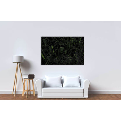 dark low poly city green mesh. 3d rendering №2736 Ready to Hang Canvas PrintCanvas art arrives ready to hang, with hanging accessories included and no additional framing required. Every canvas print is hand-crafted, made on-demand at our workshop and expe