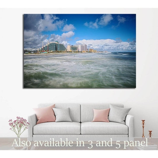 Daytona Beach Florida from Sunglow Fishing Pier №1299 Ready to Hang Canvas PrintCanvas art arrives ready to hang, with hanging accessories included and no additional framing required. Every canvas print is hand-crafted, made on-demand at our workshop and