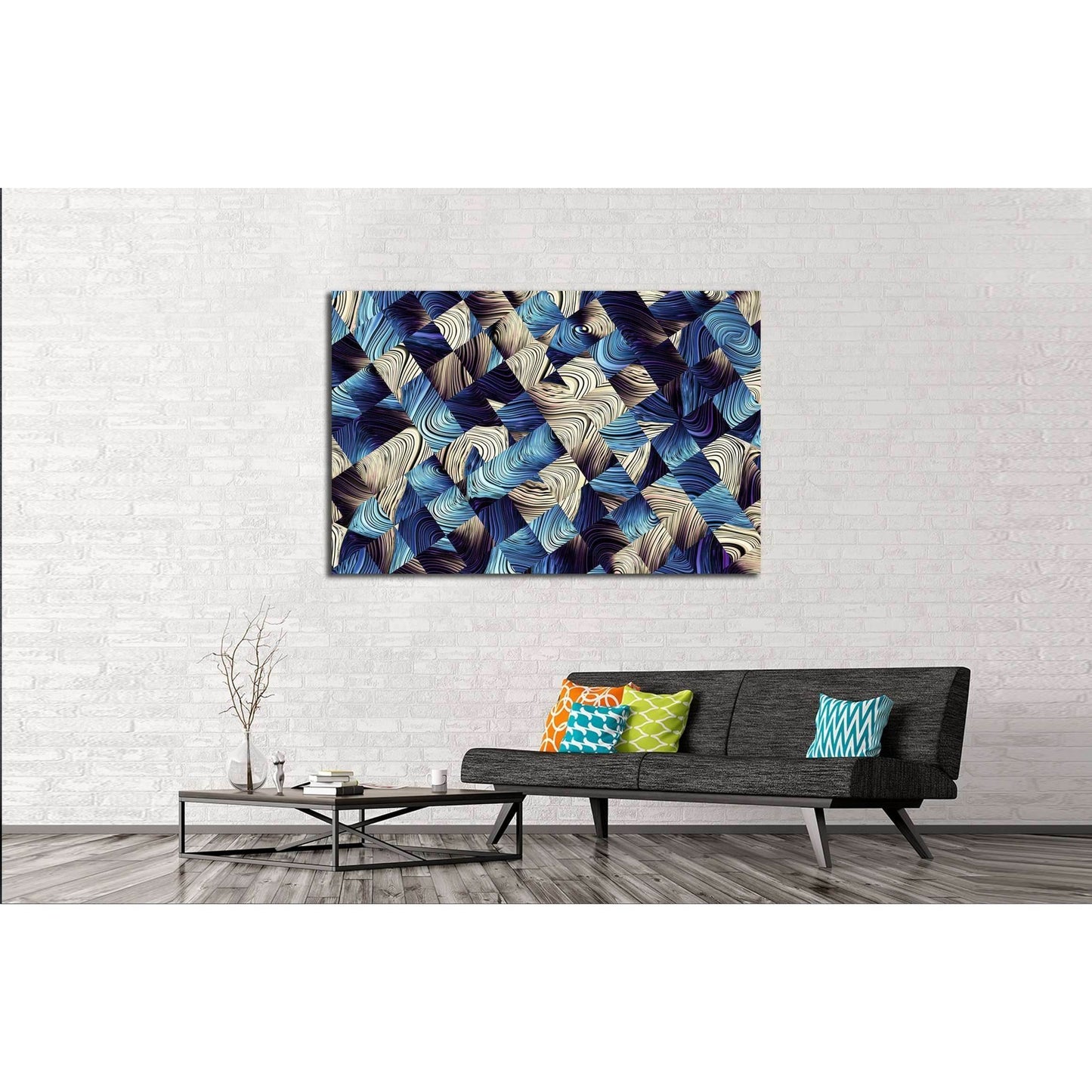 Digital art abstract pattern. Abstract blue image with a small squares №2569 Ready to Hang Canvas PrintCanvas art arrives ready to hang, with hanging accessories included and no additional framing required. Every canvas print is hand-crafted, made on-dema