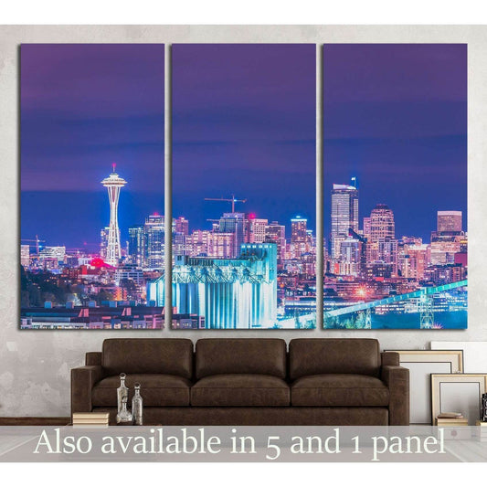 downtown Seattle at night, Washington, USA №1364 Ready to Hang Canvas PrintCanvas art arrives ready to hang, with hanging accessories included and no additional framing required. Every canvas print is hand-crafted, made on-demand at our workshop and exper