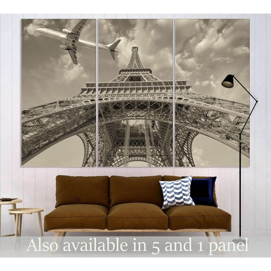 Eiffel Tower and Airplane №3005 Ready to Hang Canvas PrintCanvas art arrives ready to hang, with hanging accessories included and no additional framing required. Every canvas print is hand-crafted, made on-demand at our workshop and expertly stretched aro