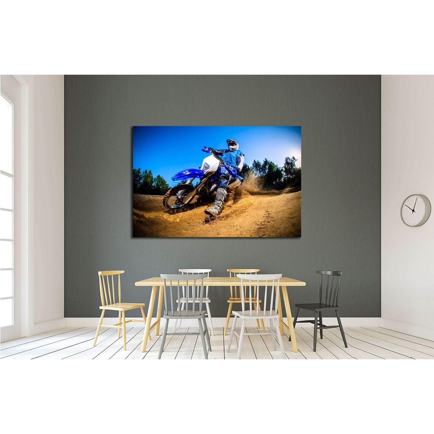 Enduro bike rider on action. Turn on sand terrain. №2474 Ready to Hang Canvas PrintCanvas art arrives ready to hang, with hanging accessories included and no additional framing required. Every canvas print is hand-crafted, made on-demand at our workshop a