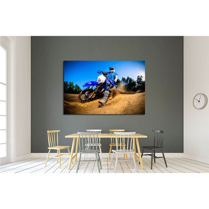 Enduro bike rider on action. Turn on sand terrain. №2474 Ready to Hang Canvas PrintCanvas art arrives ready to hang, with hanging accessories included and no additional framing required. Every canvas print is hand-crafted, made on-demand at our workshop a