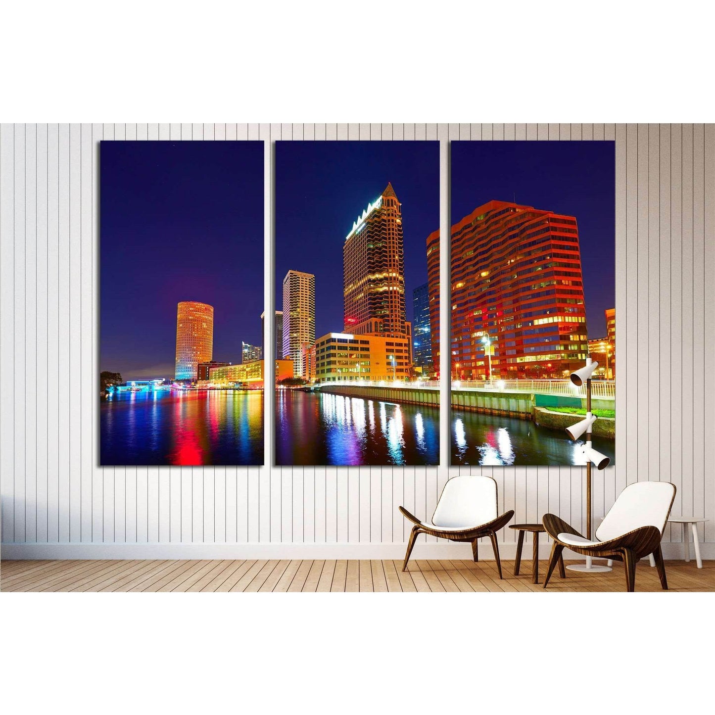 Florida Tampa skyline at sunset from Hillsborough river in US №1725 Ready to Hang Canvas PrintCanvas art arrives ready to hang, with hanging accessories included and no additional framing required. Every canvas print is hand-crafted, made on-demand at our